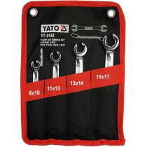 Bộ cờ lê 2 đầu miệng mở ống 4 chi tiết 8x10, 11x12, 13x14, 15x17mm YATO YT-0143