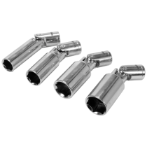 The Yato YT-38520 spark plug socket set includes 4 sizes: 14mm, 16mm, 18mm, and 21mm. This set is a 3/8