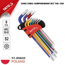 The Yato YT-05633 9-piece star hex key set with hole T10-T50mm is a product from Poland.