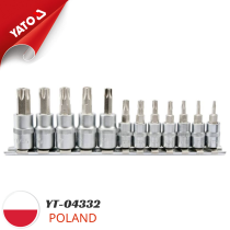 The Yato YT-04332 flower-shaped screwdriver set with holes T8-T55 consists of 12 pieces ranging from 1/4