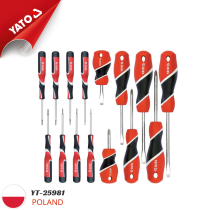 The Yato YT-25981 15-piece magnetic screwdriver set is a versatile tool set manufactured in Poland.