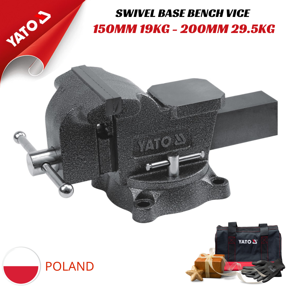  Ê tô bàn nguội 2 ngàm kẹp đế xoay 360˚ 150mm và 200mm Yato YT-65048 - Ba Lan