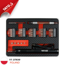 The Yato YT-27930 3.6V 39-piece precision screwdriver set is a high-quality tool set manufactured in Poland.