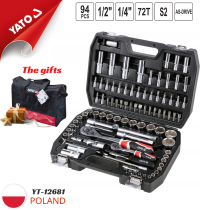 The Yato YT-12681 94-piece ratchet set is a comprehensive set of tools including 1/4