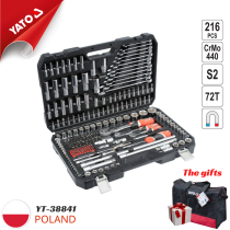 The Yato YT-38841 is a 216-piece tool set for repair work, including 1/4