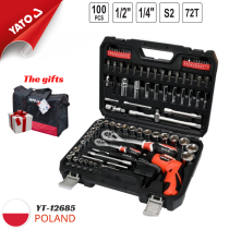 The Yato YT-12685 100-piece screwdriver set with a cordless screwdriver is a comprehensive tool kit from Poland.