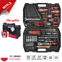 Yato YT-38901 is a 122-piece comprehensive tool set from Poland, including 1/4