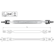 Double-ended ratchet wrench with sizes ranging from T15x20 to T55x60 Yato YT-05311 - Made in Poland.