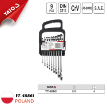 The Yato YT-48861 9-piece inch combination wrench set from Poland.