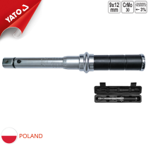 Adjustable torque wrench with detachable head for tightening force adjustment 9x12mm Yato YT-07850