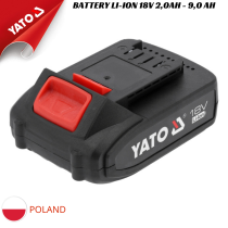 The Yato YT-828461 is a premium quality Li-ion 18V 2Ah to 9Ah battery pack from Poland.