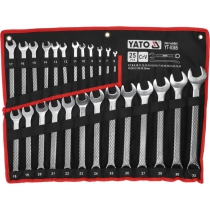 The Yato YT-0365 25-piece metric combination wrench set 6-32mm DIN 3113 from Poland.