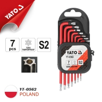 The premium short 7-piece red-headed hexagon set Yato YT-0562 - Made in Poland