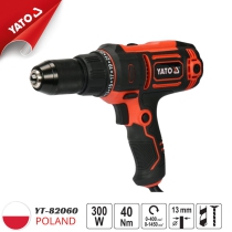 The Yato YT-82060 is a 13mm 40Nm 220-240V 300W screwdriver drill machine.