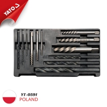 The Yato YT-0591 is a 12-piece set of tools for extracting broken screws and HSS drill bits.