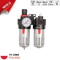 Air filter with water separator and pressure regulator valve 90 & 60cm3 Yato YT-2385 - Made in Poland