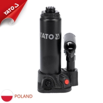 The hydraulic bottle jack ranges from 2 tons to 8 tons by Yato - Poland.