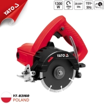 The 1300W YATO YT-82160 tile/concrete cutter is a powerful tool designed for cutting tiles and concrete.