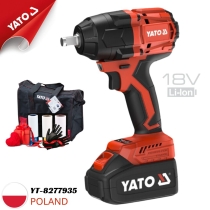 Yato YT-8277935  Cordless Brushless Impact Wrench 18V, 850Nm with 2x4Ah Batteries