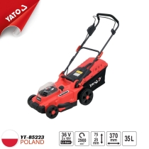 Hand-push grass cutter with 36V (2x18V) battery, 370mm 35L (machine body) Yato YT-85223 - Poland