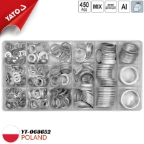 Hộp 450 vòng đệm nhôm đủ size Yato YT-068652 - Ba Lan