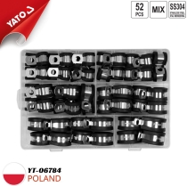 Bộ 52 kẹp inox chữ R lót cao su đủ size Yato YT-067834 - Ba Lan