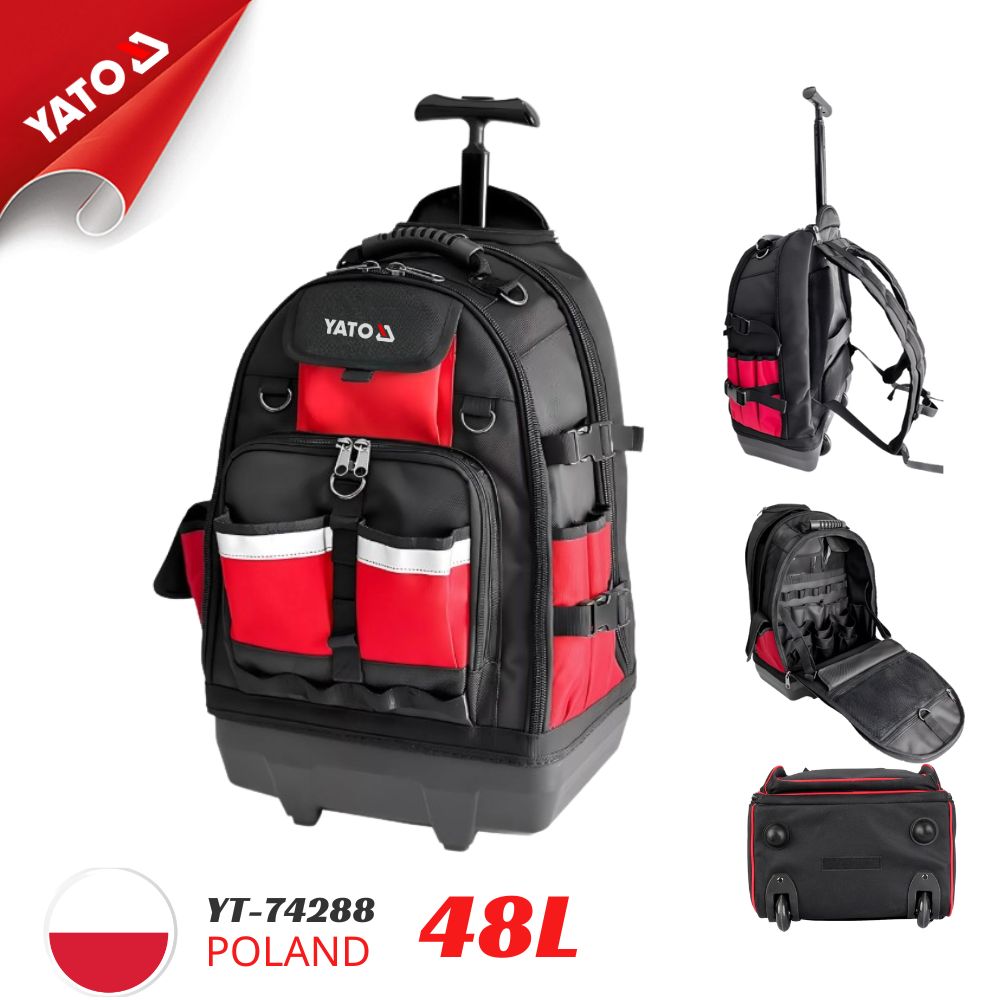  Ba Lô Kéo Đựng Dụng Cụ 48L Đế Cứng Yato YT-74288