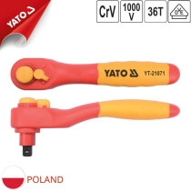 绝缘T型扳手 3/8英寸和1/2英寸 200毫米 1000V Yato YT-21071/YT-21072 - 波兰