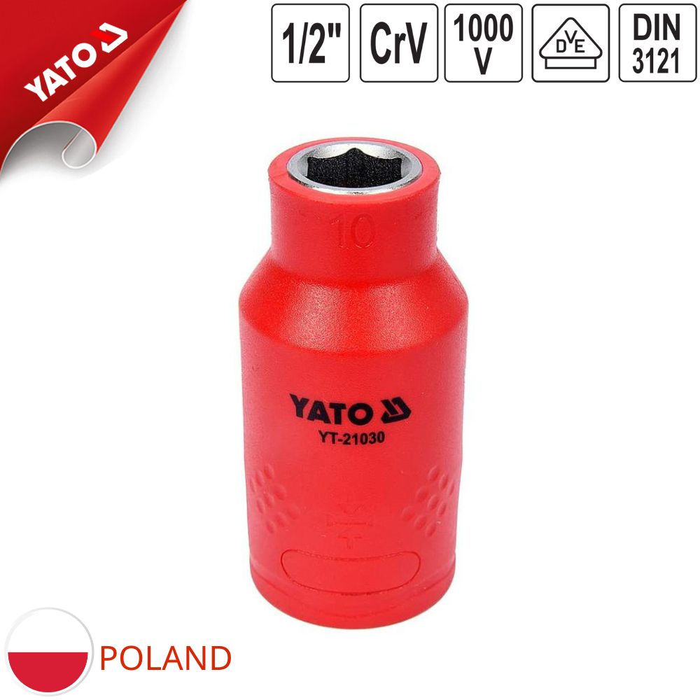  1/2인치 육각 소켓 세트 (10mm - 32mm), 1000V 절연, Yato - 폴란드