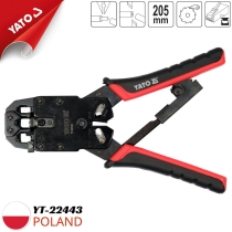 Cat5 RJ45/RJ10/RJ11 network and telephone crimping tool 205mm Yato YT-22443 - Poland