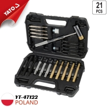 Bộ 21 đột và đục tổng hợp kèm búa cho xưởng cơ khí chính xác Yato YT-47122 - Ba Lan
