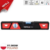 Thước thủy 300mm có từ 2 bọt thủy chống va đập Yato YT-30310 - Ba Lan