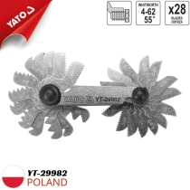 Dưỡng đo ren hệ inch 4-62 55° Yato YT-29982 - Ba Lan