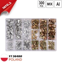 Bộ Đai Ốc Rivet Nhôm và Thép 300 Chi Tiết M3 đến M10 Yato YT-36480 - Ba Lan