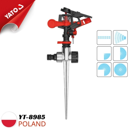 Béc phun quay dạng xung chân cắm 45-360 1 2 ABS phun xa 24m Yato YT-8985 - Ba Lan