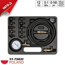 Thiết bị kiểm tra áp suất nhớt động cơ ô tô 0-1Mpa 12 chi tiết Yato YT-73031 - Ba Lan