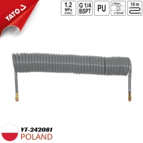회색 코일형 에어 호스 10m 8x12mm Yato YT-242081 - 폴란드