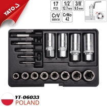 Set of 17 sockets 3/8