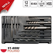 Yato YT-0591 12개 HSS 부러진 나사 추출기 및 드릴 비트 세트 - 폴란드