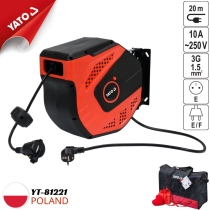 The Yato YT-81221 20m self-retracting wall-mounted power socket from Poland.