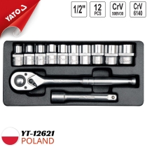 Yato YT-12621 12点 1/2インチ ソケットレンチセット、10-24mm - ポーランド