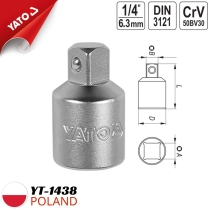1/4インチから3/8インチアダプター、長さ25mm、Yato YT-1438 - ポーランド