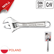 Metric adjustable wrench, sizes from: 100mm - 300mm. Yato YT-21649 - Poland.