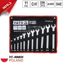 Bộ 11 cờ lê vòng miệng khuỷu cao hệ inch kiểu Đức Yato YT-48851 - Ba Lan