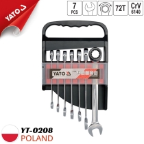 Bộ 7 cờ lê vòng miệng tự động lật đảo chiều 10-19mm Yato YT-0208 - Ba Lan