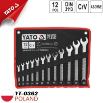 Bộ cờ lê vòng miệng 12 chi tiết 8-24mm Yato YT-0362 - Ba Lan
