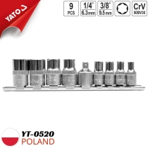 Yato YT-0520 9個セット 1/4インチ トルクスソケット E5-E16 - ポーランド