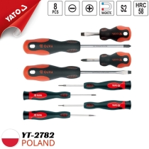 Bộ tua vít 2 và 4 cạnh 2/2.4/6mm PH0/1/2 có nam châm 8 chi tiết Yato YT-2782