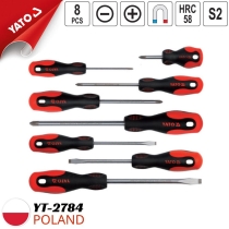 Bộ tua vít 2 và 4 cạnh có nam châm 8 chi tiết Yato YT-2784 - Ba Lan