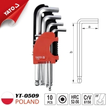 Bộ 10 Lục giác đầu bi 2-12mm Yato YT-0509 - Ba Lan